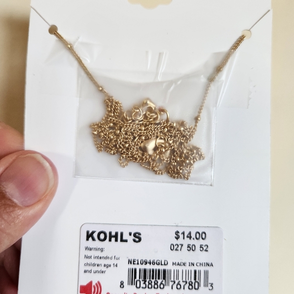 Apt 9 necklace gold color bar tiny stones new - Picture 5 of 5